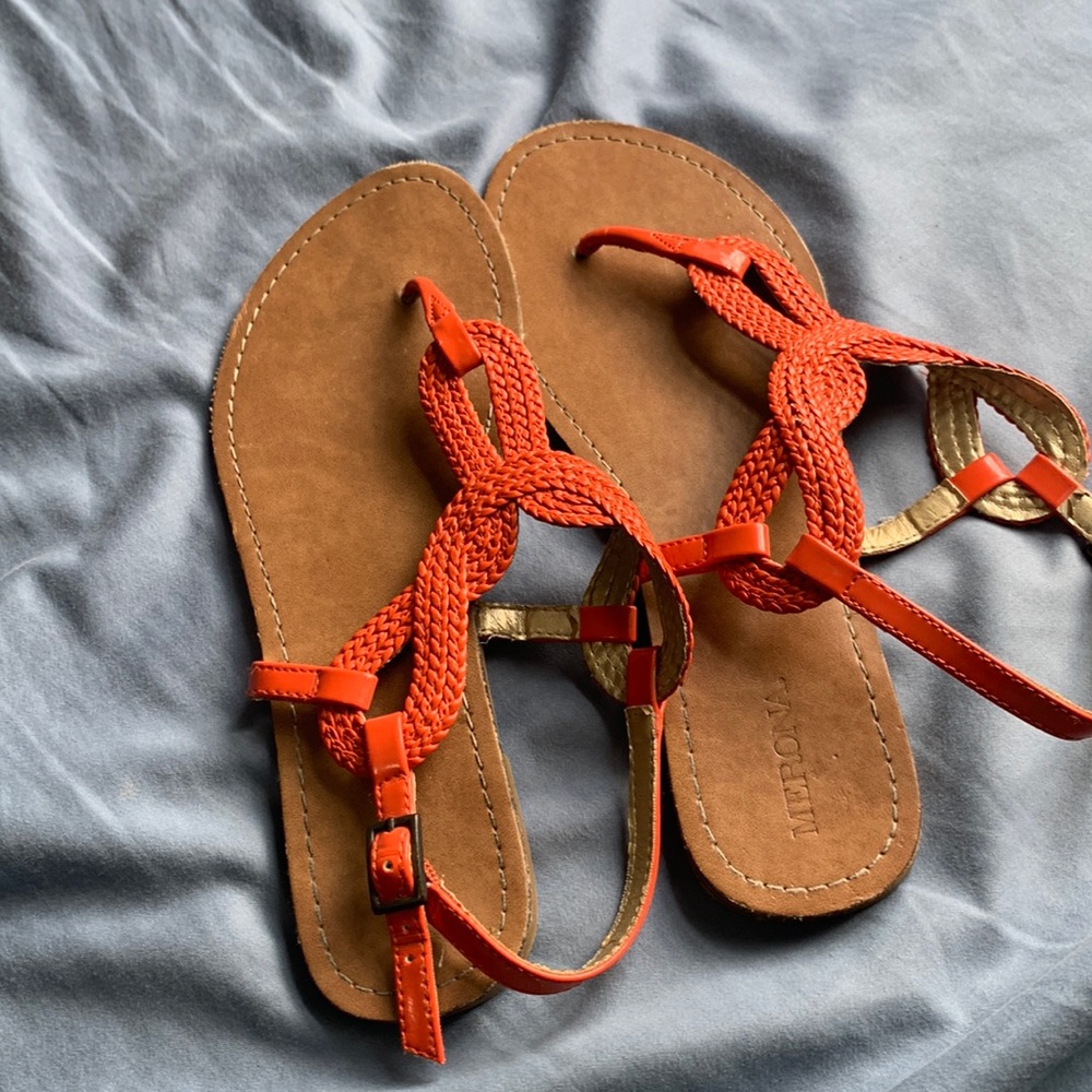 size 8 sandals orange